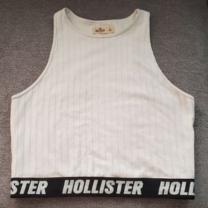Hollister black and white crop racerback tank